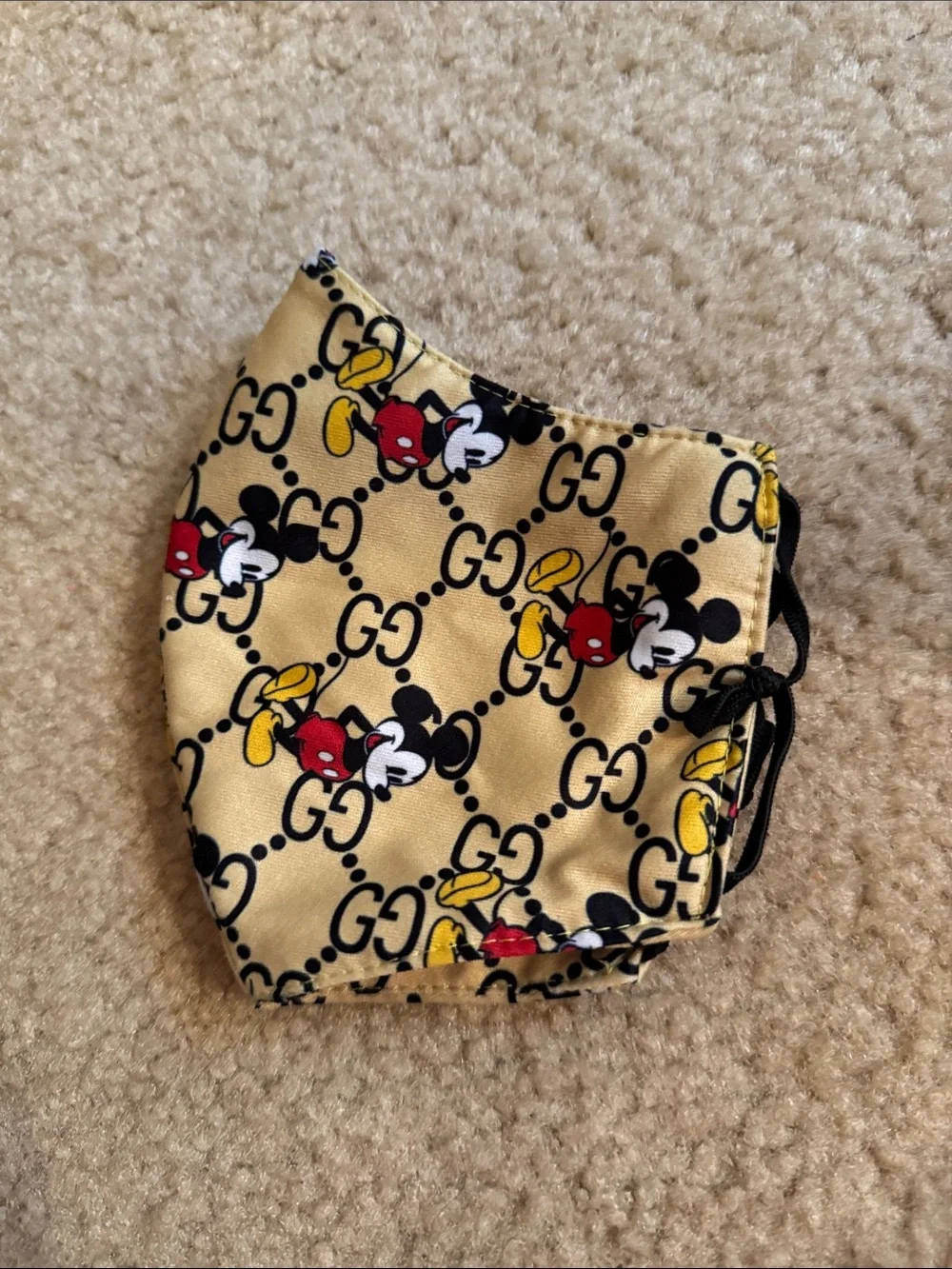 Yellow Mickey Mouse Face Mask
